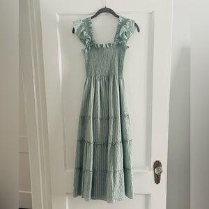 Hill House Home Safe Green Tonal Seersucker Maxi Dress